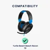 A pair of black and blue headphones is shown against a white background, with text indicating compatibility. Produktbild-Vorschau