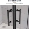 SONNI Noir Paroi de douche 90x90x195cm Porte pliante Porte Voir les images du produit 4