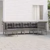 vidaXL 6 tlg. Garten Lounge Set mit Kissen Grau Poly Rattan Produktbild-Vorschau 2