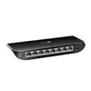 A black TP-Link 8-port Gigabit desktop switch is shown against a white background. Produktbild-Vorschau