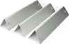 Three silver-colored metal heat shields for a grill, arranged diagonally on a white background. Podgląd zdjęcia produktu