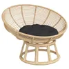 vidaXL Coussin Rond Noir Ø 60 x 11 cm Tissu Oxford Voir les images du produit 3
