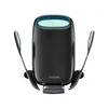 A black car phone holder with a glowing blue light on top. Voir les images du produit