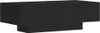 A black, rectangular coffee table with a unique, offset base, presented against a white background. Voir les images du produit