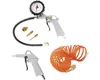 A collection of air compressor accessories, including a tire inflator with a pressure gauge, an air duster, and a coiled hose. Produktbild-Vorschau