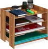 Relaxdays Briefablage, Büro Organizer aus MDF, A4 Papier, 3 Produktbild-Vorschau 1