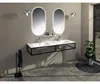 ARECA lavabo double en fonte de marbre 161x51,5cm, blanc Voir les images du produit 2