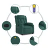 vidaXL Sedia da massaggio elettrica in tessuto verde scuro Anteprima dell’immagine prodotto 7