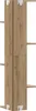 A tall, narrow corner shelf unit made of wood-look material with metal brackets. Podgląd zdjęcia produktu