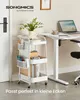 A white rolling cart with storage is placed next to a white desk in a room. Náhľad obrázku produktu