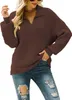 ASKSA Damen Strickpullover Rippstrick Reverskragen Produktbild-Vorschau 1