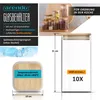 A collage of product images and text describing Arendo glass containers, including a close-up of a lid and a full container with dimensions. Podgląd zdjęcia produktu