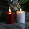 LED Mini Kerze/Grabkerze - H: 10cm/D: 6,1cm - Timer/Sensor - für Innen/Außen - bis 1200h - rot Produktbild-Vorschau