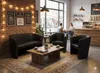 Couchgarnitur - Sofa Set - Schwarz - Kunstleder - 2 Sitzer Produktbild-Vorschau 6