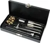 A black metal case containing a set of tools for repairing spark plug threads. Produktbild-Vorschau