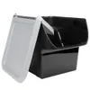 A black storage container with a gray lid is shown against a white background. Produktbild-Vorschau