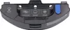 A close-up of a black and clear plastic robot vacuum cleaner water tank with instructions and a blue release button. Produktbild-Vorschau