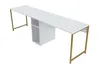 Skye Decor, Twin Study Desk - White, Gold, Biurka, Biały, Podgląd zdjęcia produktu 5