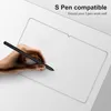 A hand holding an S Pen is shown writing on a clear screen protector placed on a white surface. Produktbild-Vorschau