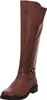 A brown leather knee-high boot is shown against a white background. Voir les images du produit
