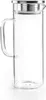 A clear studio shot of a glass carafe with a silver lid and infuser. Produktbild-Vorschau