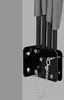 A close-up view of the mounting bracket and folded fabric of a balcony awning. Produktbild-Vorschau