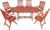 Garden Pleasure Sitzgruppe Stockholm, braun Holz, 7-teilig Produktbild-Vorschau 1