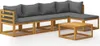 set da giardino 5 pezzi con cuscini in legno massiccio di Anteprima dell’immagine prodotto 26