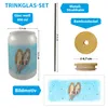 Otter Paar Trinkglas mit Bambusdeckel im Aquarell-Stil Produktbild-Vorschau 2