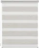 A close-up view of a roller blind with alternating opaque and sheer stripes. Produktbild-Vorschau