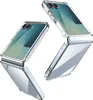 Two transparent flip phone cases are shown against a white background. Produktbild-Vorschau