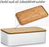 Zeller Brotkasten m. Bamboo Deckel, Metall, matt weiß - Produktbild-Vorschau 6