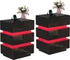 Nachttisch 2er Set Nachttisch mit Steckdose,LED Schwarz Produktbild-Vorschau 1