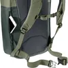 Close-up view of the back of a backpack, showing a side pocket with a smartphone inserted, and straps. Produktbild-Vorschau