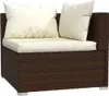 vidaXL 3-Sitzer-Sofa mit Kissen Braun Poly Rattan Produktbild-Vorschau 5