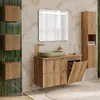 Badezimmer Hängeschrank 30x30 cm, Eiche mit gerillter Produktbild-Vorschau 6