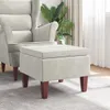 vidaXL Tabouret avec pieds en bois Crème Velours Voir les images du produit 2