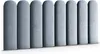 A row of eight upholstered wall panels, each with a rounded top and a light blue color. Anteprima dell’immagine prodotto