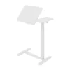 A white, height-adjustable laptop stand with a tilted top surface. Voir les images du produit