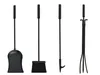 Metall Kaminholzregal 45x30x74 cm Schwarz | 5-teiliges Set Produktbild-Vorschau 3