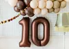 Fóliový balón Číslo "0" - 86 cm, mocca, hnedý, satén Náhľad obrázku produktu 2