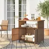 Outsunny Servierwagen Rattan Küchenwagen Produktbild-Vorschau 2