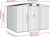 A line drawing diagram of a garden shed with dimensions indicated. Podgląd zdjęcia produktu