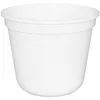 A white plastic plant pot with horizontal ridges. Produktbild-Vorschau