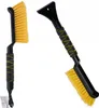 Two views of a black and yellow snow brush with an ice scraper attached to one end. Produktbild-Vorschau