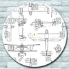 Wanduhr aus Glas Rund fi 30 Flugzeuge weiß Quarz Deko Produktbild-Vorschau 1