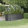 vidaXL Hochbeet Verzinkter Stahl 224x80x68 cm Anthrazit Produktbild-Vorschau 2