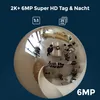 A 360-degree view of an indoor space, likely captured by a security camera, showing furniture, a staircase, and people. Produktbild-Vorschau