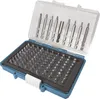 A set of drill bits in a blue and clear plastic case. Podgląd zdjęcia produktu