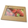 A cardboard box with a window showing strawberries. Podgląd zdjęcia produktu